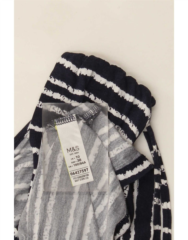 Marks & Spencer Robe trapèze pour femme UK 10 Petit bleu marine rayé
