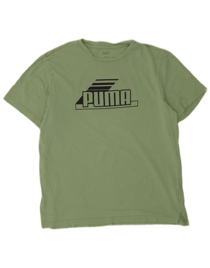 Puma T-Shirt Graphique Homme Vert Large Coton
