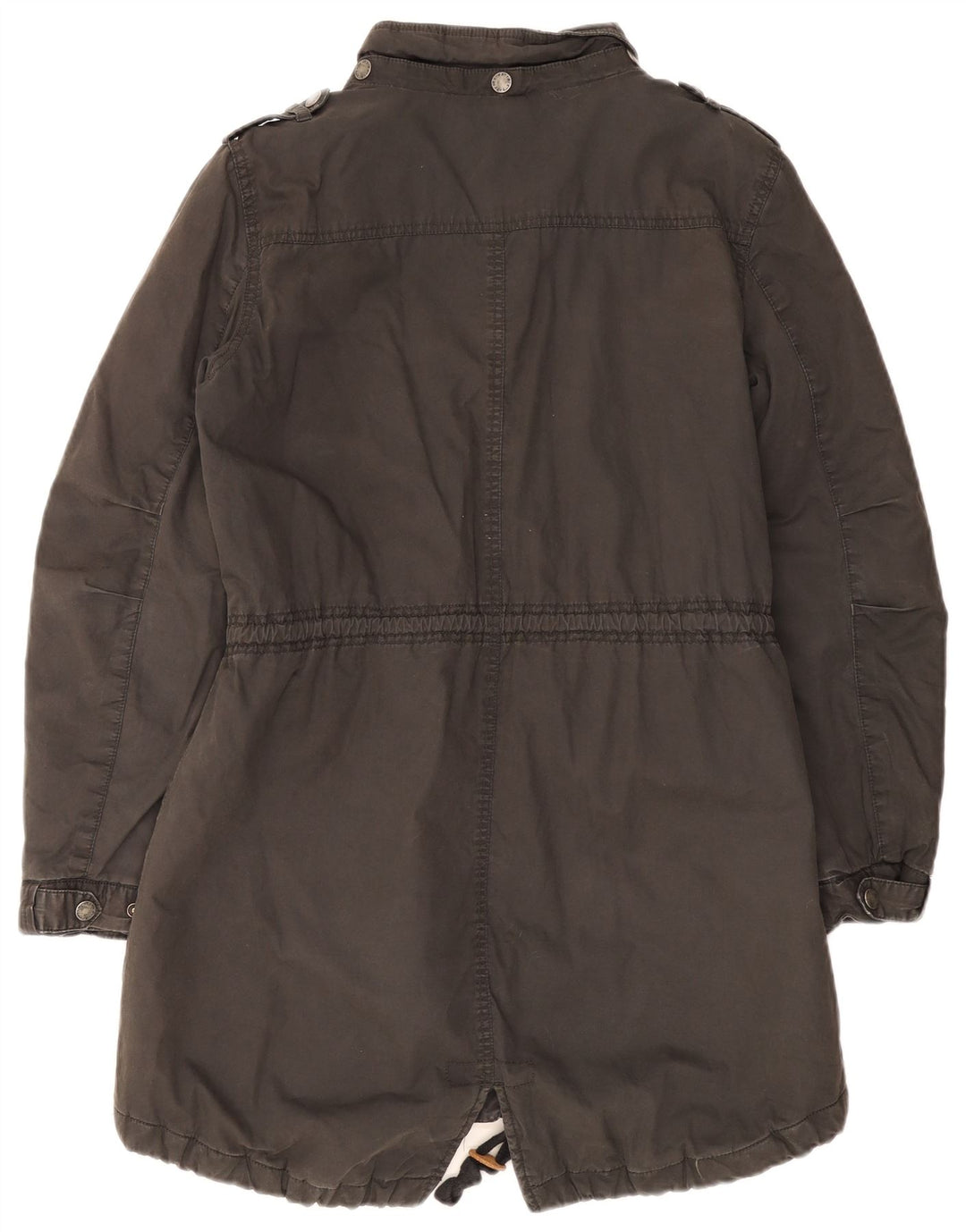 Fat Face Veste Parka Femme UK 14 Large Gris Coton
