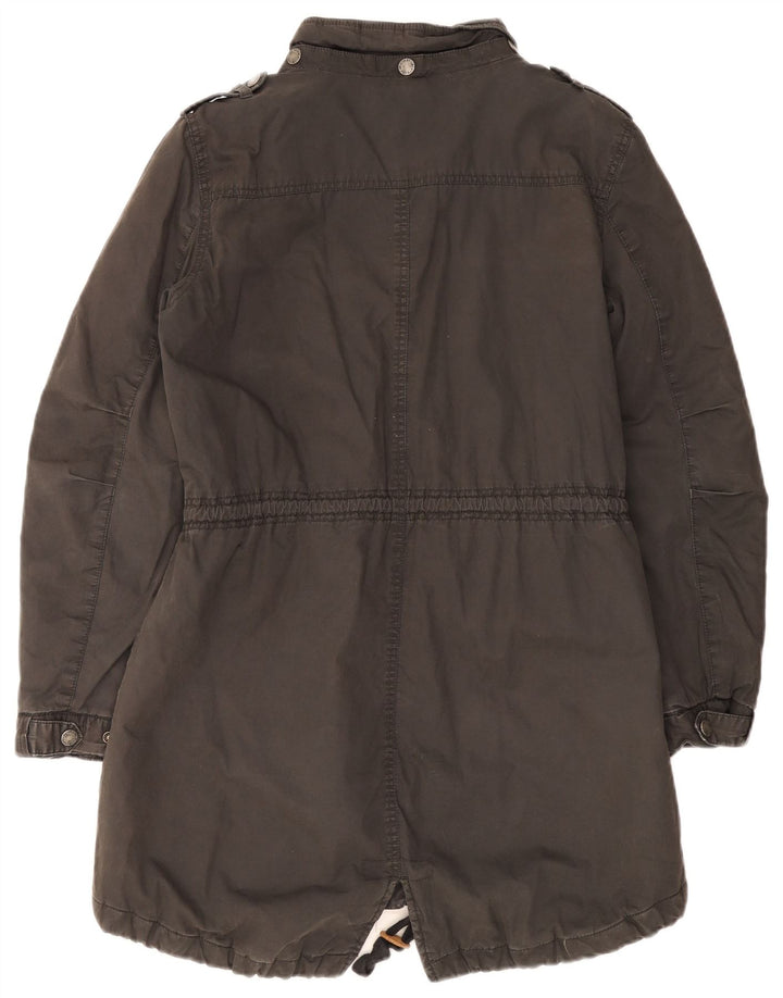 Fat Face Veste Parka Femme UK 14 Large Gris Coton