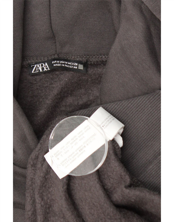 Zara Pull à capuche surdimensionné pour femme UK 44 en coton gris moyen