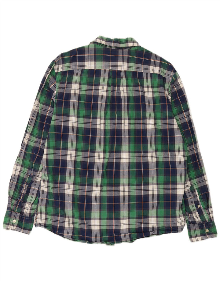 GAP Mens Classic Fit Shirt Large Green Check Cotton