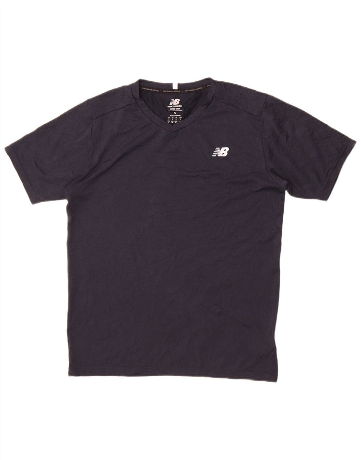 New Balance T-Shirt Homme Haut Petit Bleu Marine Polyester