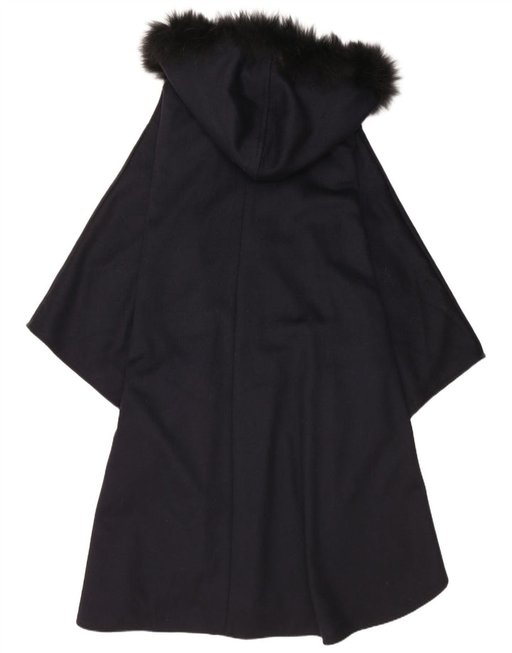 Loden Poncho à capuche pour femme Taille unique Bleu marine Laine