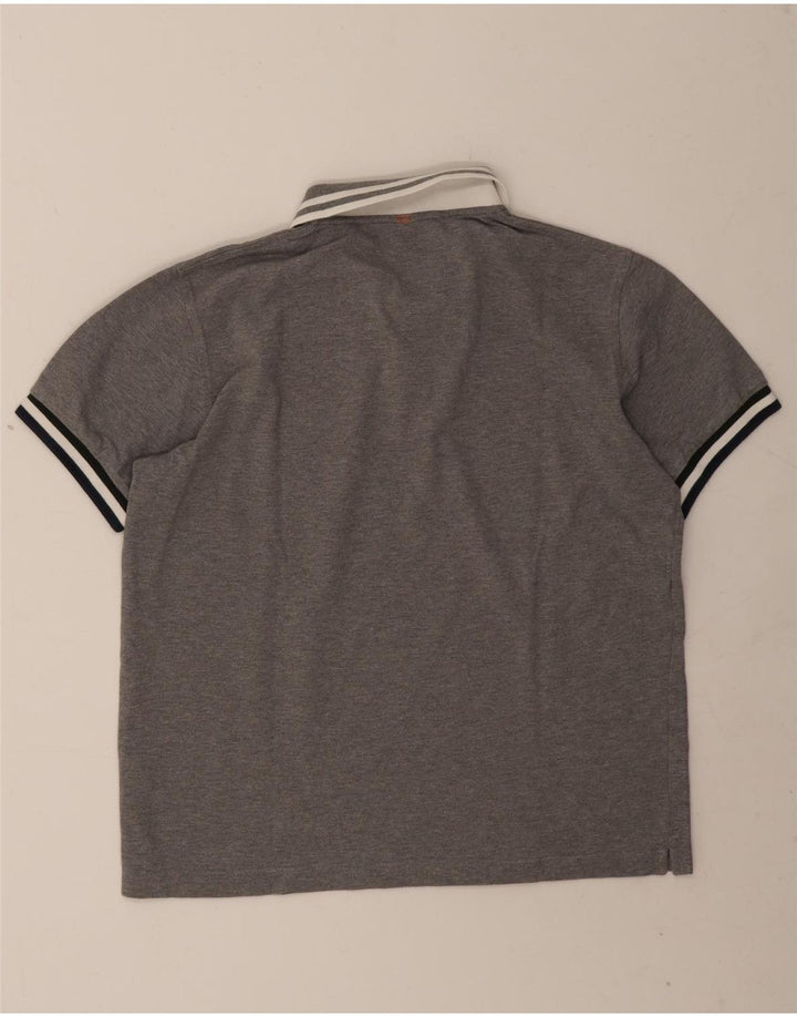 Sun68 Polo Homme Large Gris Moucheté Coton