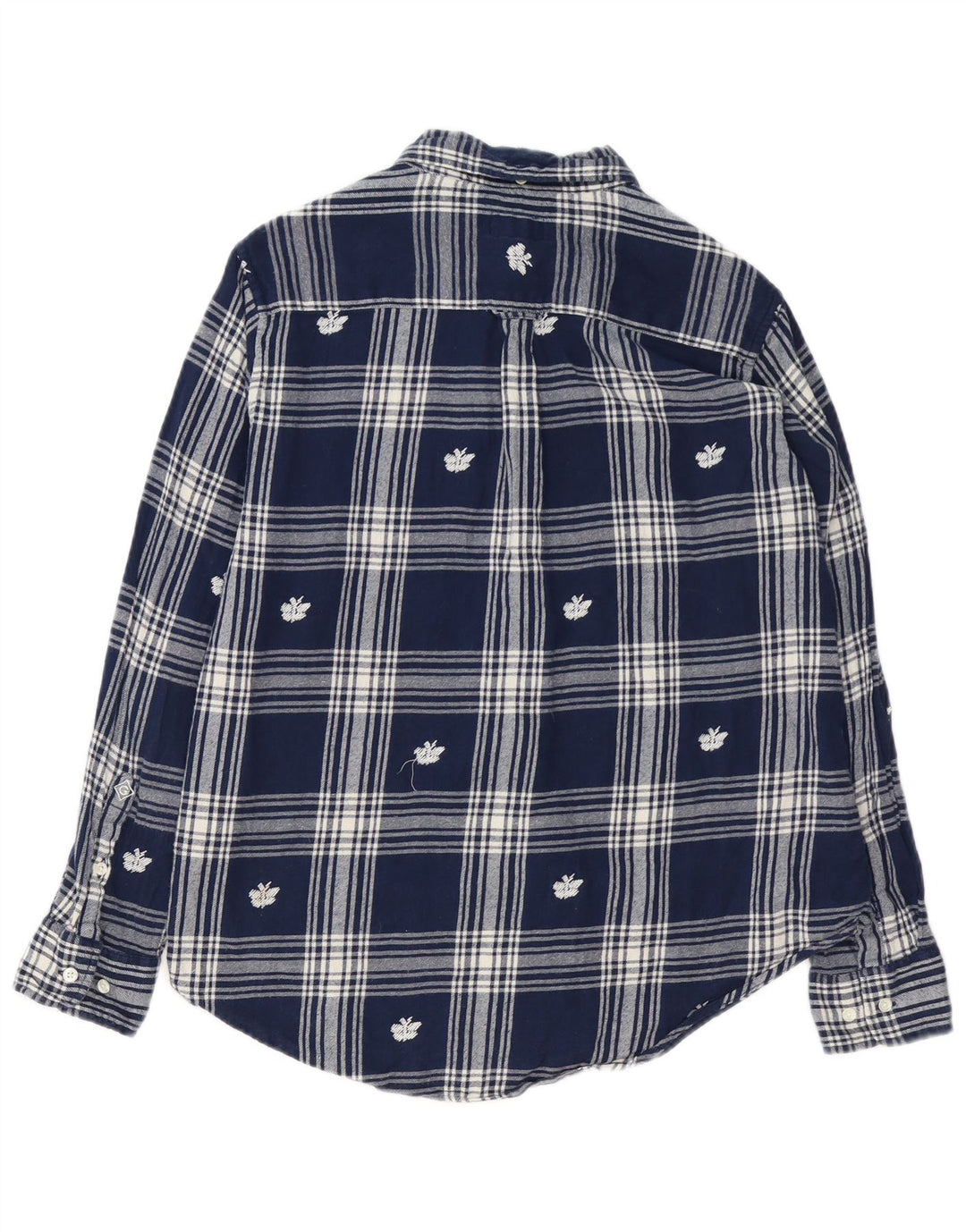 GANT Chemise en flanelle pour femme UK 14 Medium Navy Blue Plaid Cotton