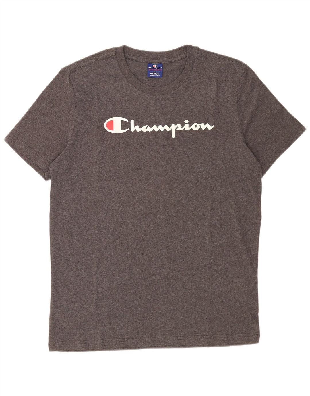 Champion T-Shirt Graphique Homme Gris Moyen Coton