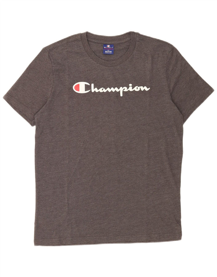 Champion T-Shirt Graphique Homme Gris Moyen Coton