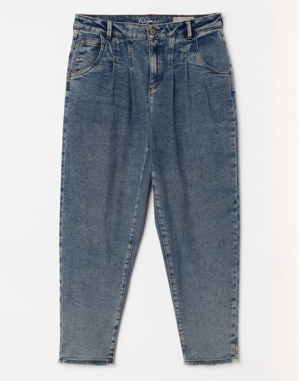 vintage Femmes Mom High Rise Tapered Jeans UK 12 Moyen W30 L27 Bleu