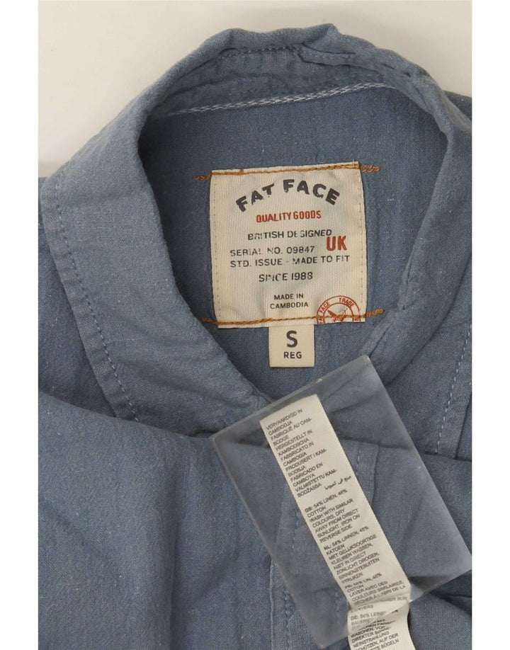 Chemise à manches courtes pour homme Fat Face en lin bleu petit