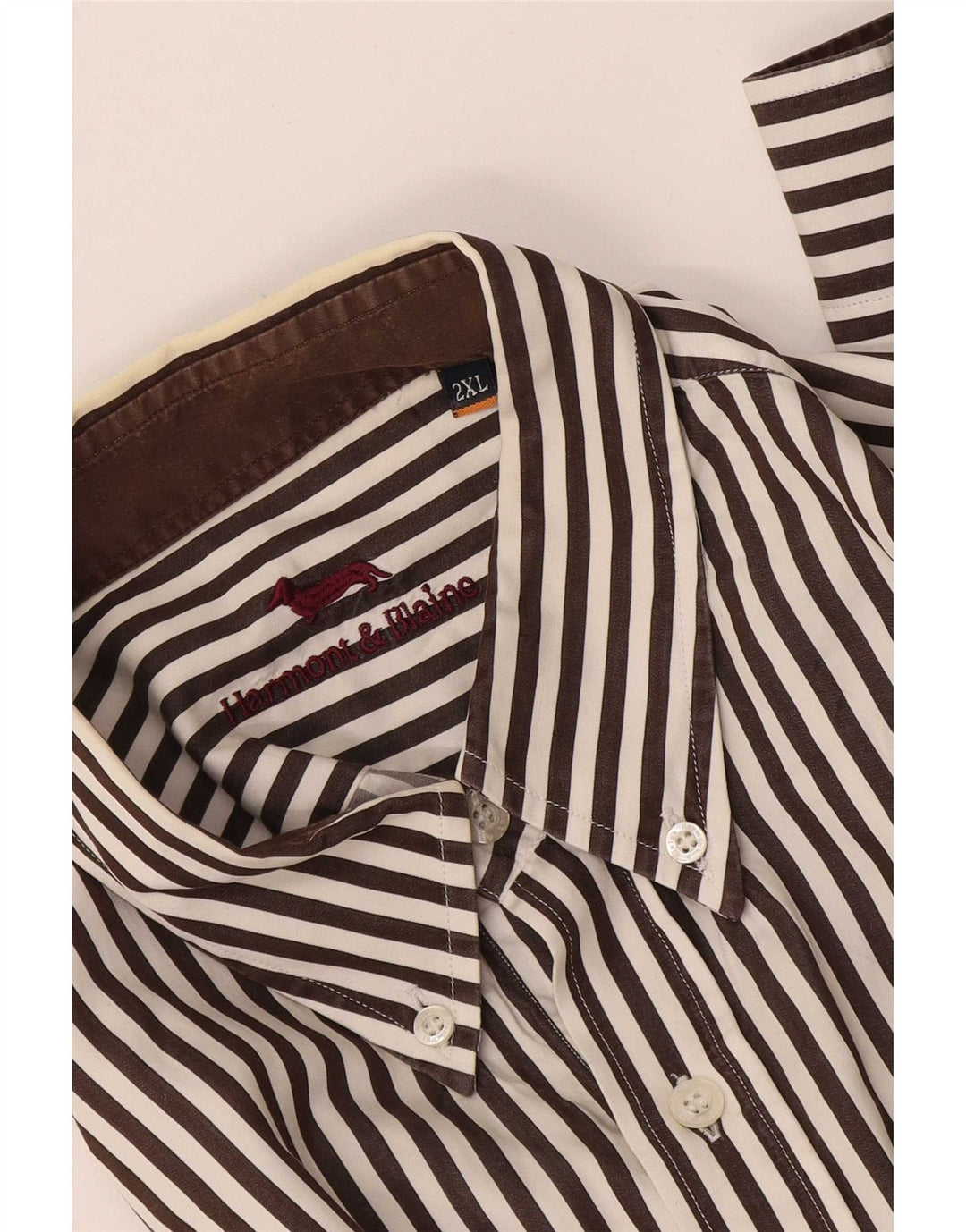 Harmont & Blaine Chemise homme 2XL Marron à fines rayures