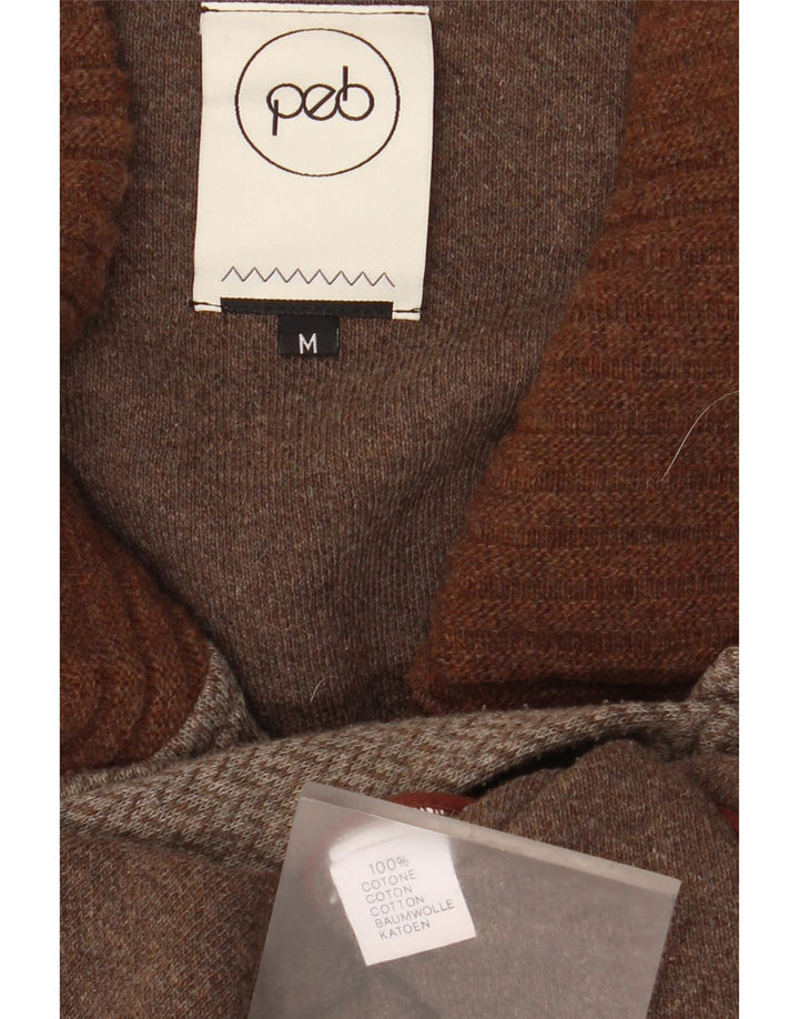 vintage Mens Cardigan Pull Moyen Gris Chevron Coton