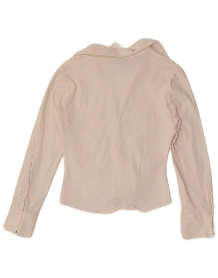 Zara Womens Crop Shirt Blouse UK 10 Petit Blanc