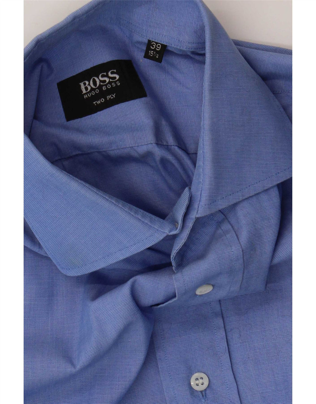 Hugo Boss Chemise Homme Taille 39 15 1/2 Coton Bleu Moyen