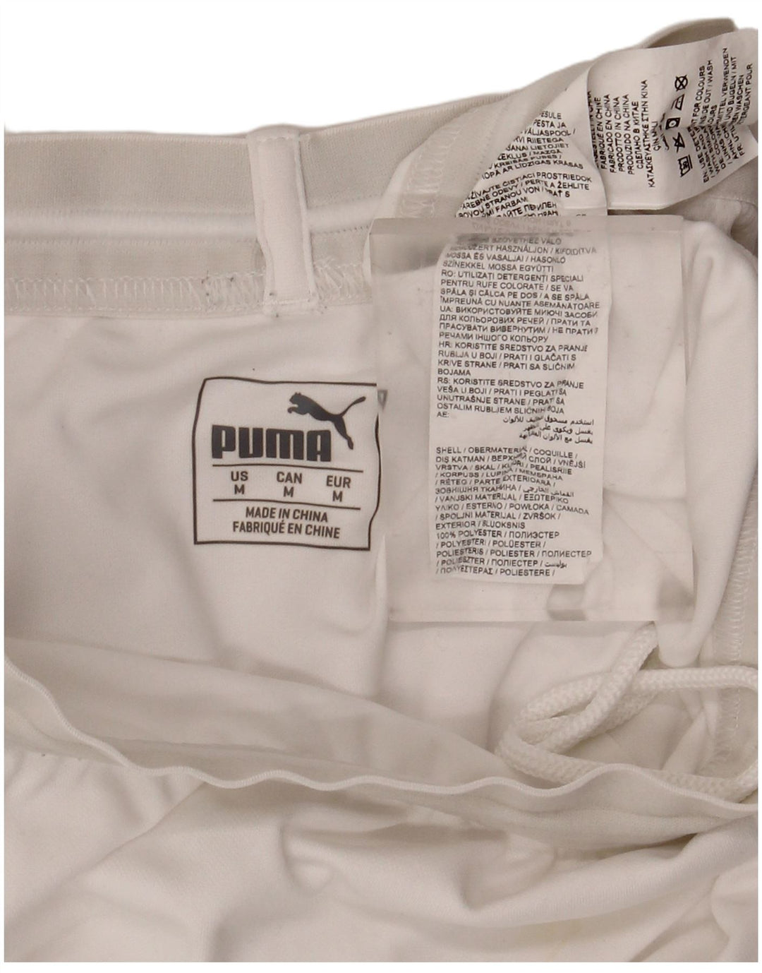 PUMA Short de Sport Homme Blanc Moyen Polyester