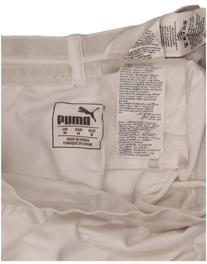 PUMA Short de Sport Homme Blanc Moyen Polyester