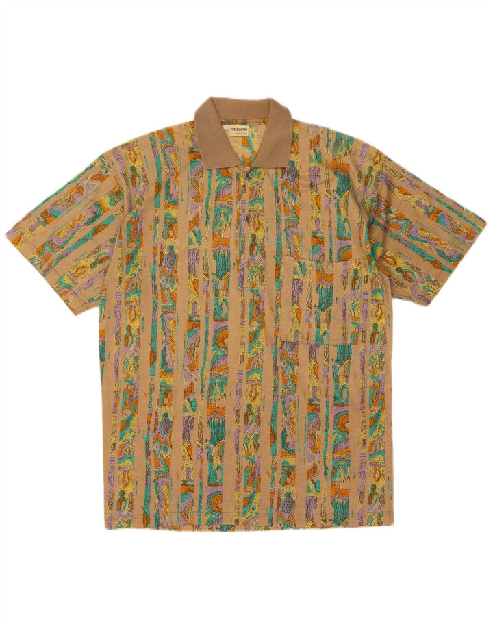 Tobia System Polo Homme Beige Moyen Géométrique Coton