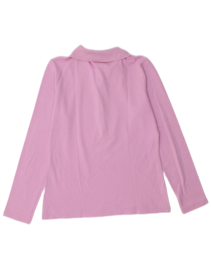 Lacoste Polo à manches longues femme taille 40 coton rose moyen
