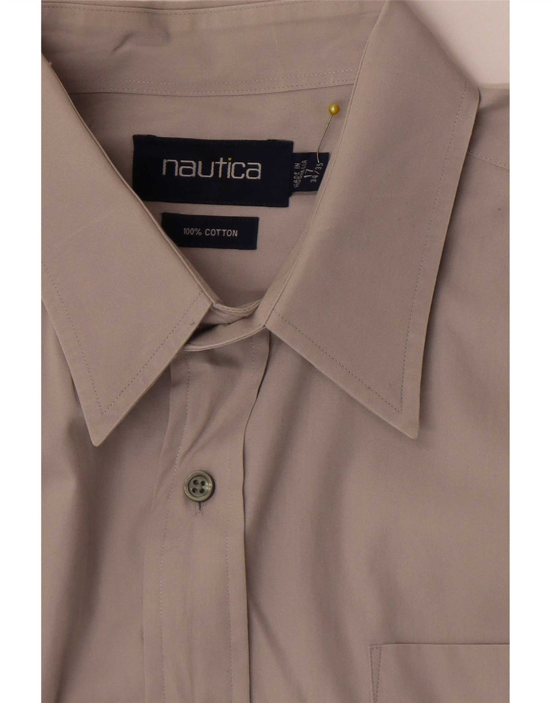 Nautica Chemise Homme Taille 17 XL Coton Gris