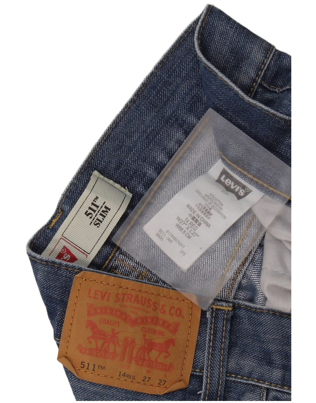LEVI'S Jean Slim 511 Garçon 13-14 ans W27 L27 Bleu Coton