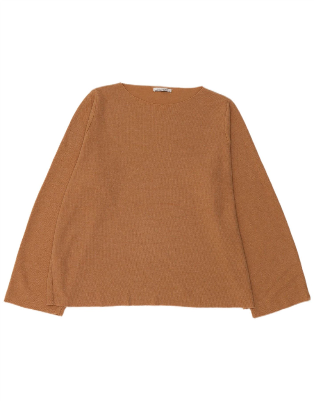 Zara Femme Haut Oversize Manches Longues UK 16 Grand Coton Marron