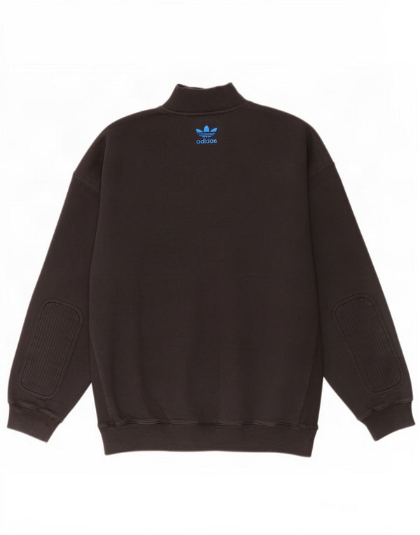 Adidas Sweat-shirt à col zippé pour homme Grand coton noir