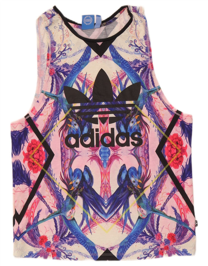 Adidas Passaredo Graphic Vest Top UK 8 Small Multicolore Tropical