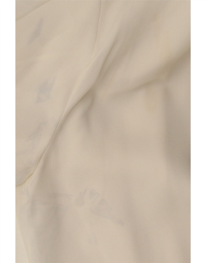 Zara Chemisier à manches 3/4 pour femme UK 6 XS Blanc Polyester