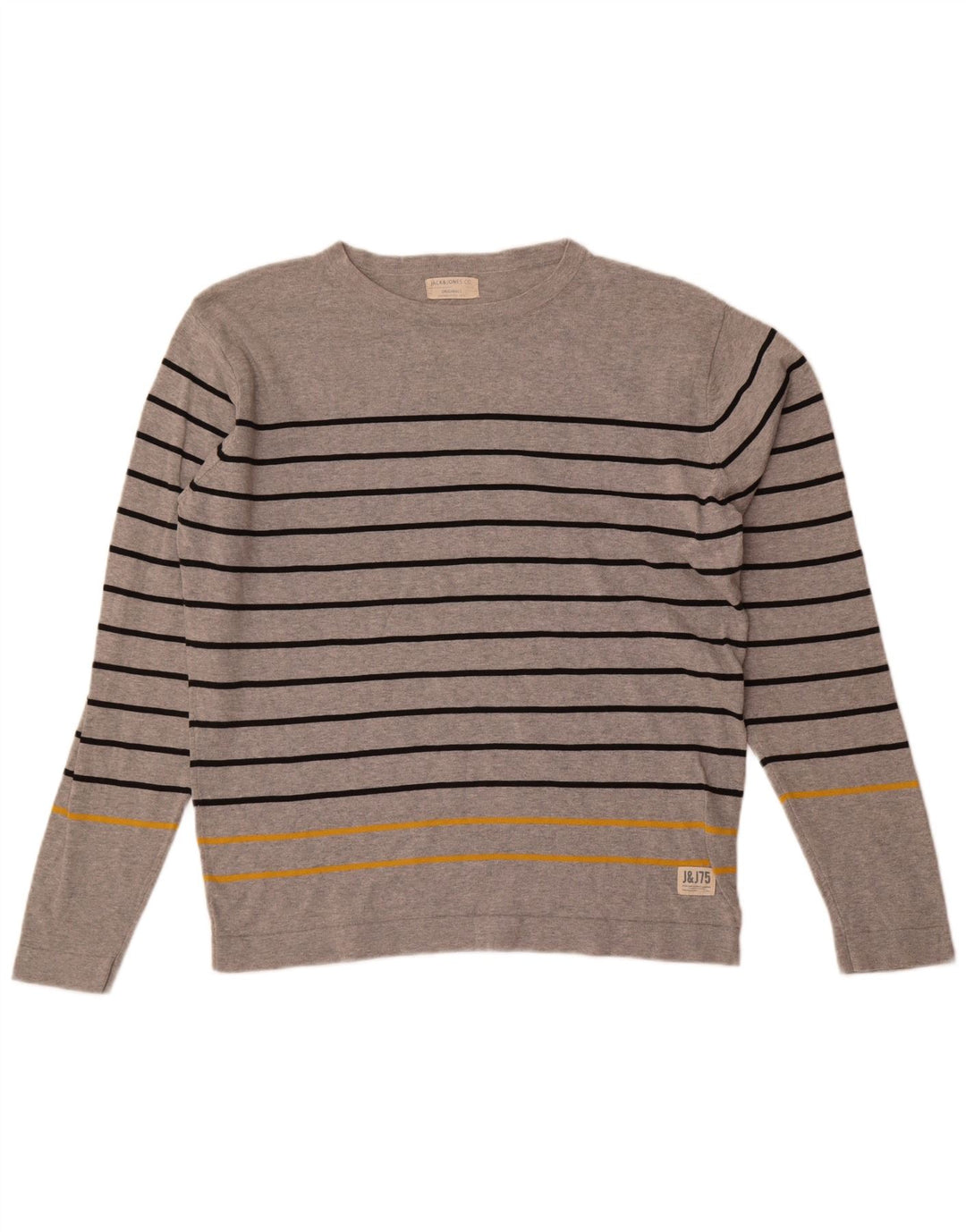Jack & Jones Haut Homme Manches Longues 2XL Gris Rayé Coton