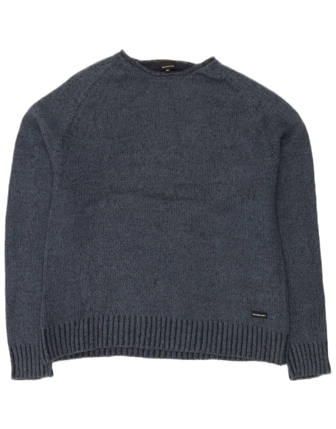 Calvin Klein Jeans Pull ras du cou pour homme XL en laine bleu marine