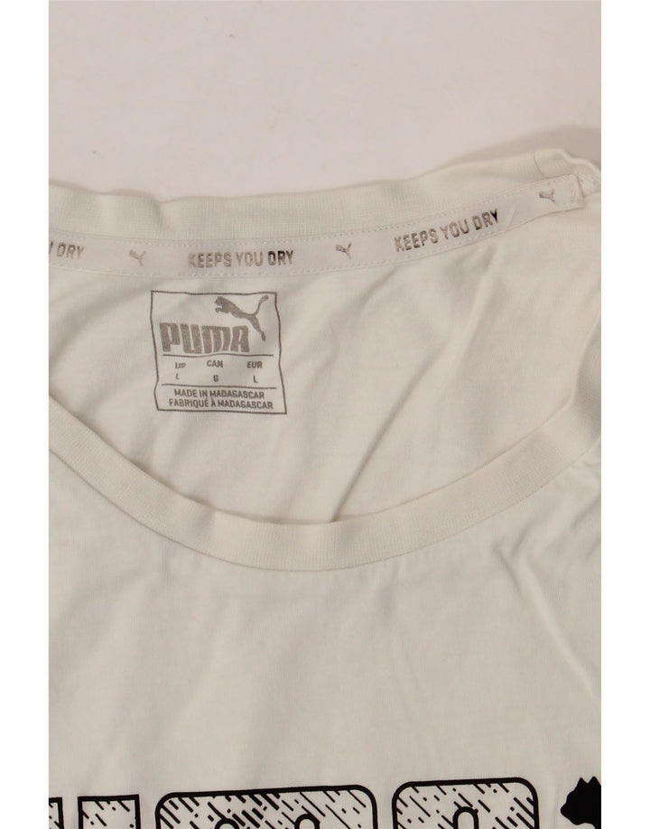 PUMA T-Shirt Graphique Homme Grand Blanc