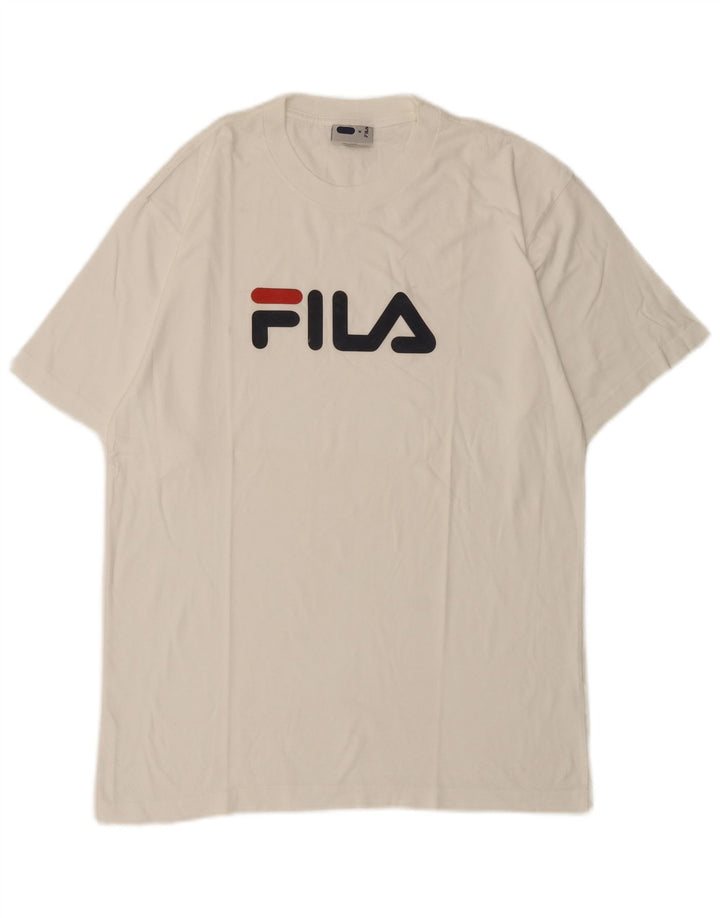 Fila T-Shirt Graphique Homme Blanc Moyen