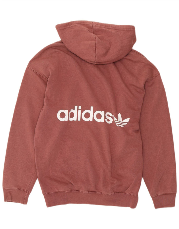 ADIDAS Pull à capuche surdimensionné graphique pour femme UK 8 Petit coton rose
