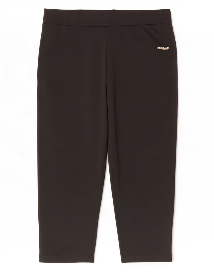 Reebok Legging Capri Femme UK 42 Noir Moyen Polyester