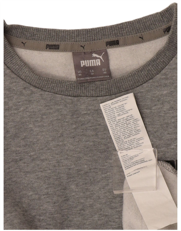 Puma Sweat-shirt surdimensionné pour femme UK 6 XS Gris chiné en coton
