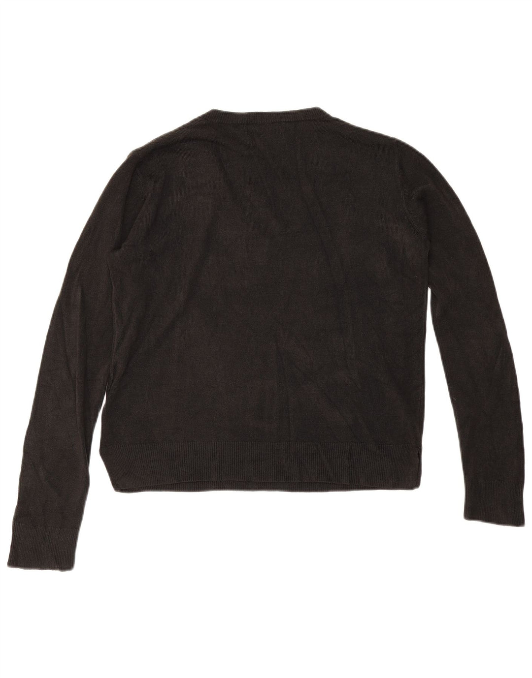 Marks & Spencer Pull col en V pour femme UK 12 Acrylique noir moyen