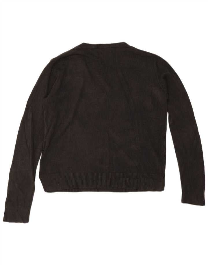 Marks & Spencer Pull col en V pour femme UK 12 Acrylique noir moyen