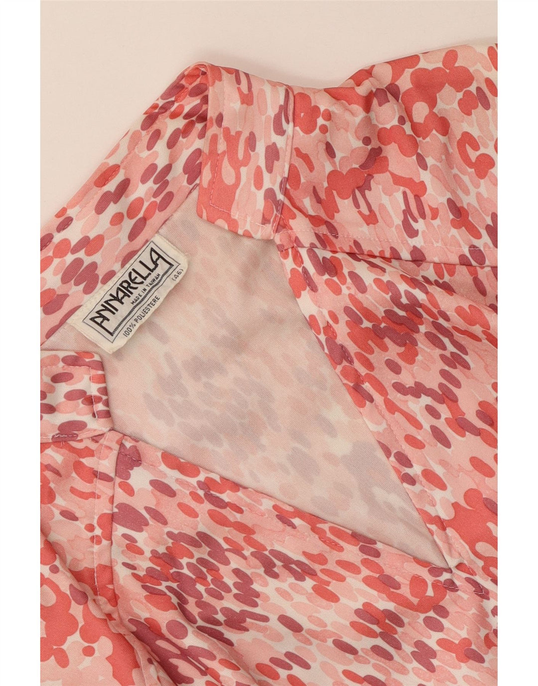 ANNARELLA Robe trapèze à manches longues pour femme IT 46 Large Rose à pois