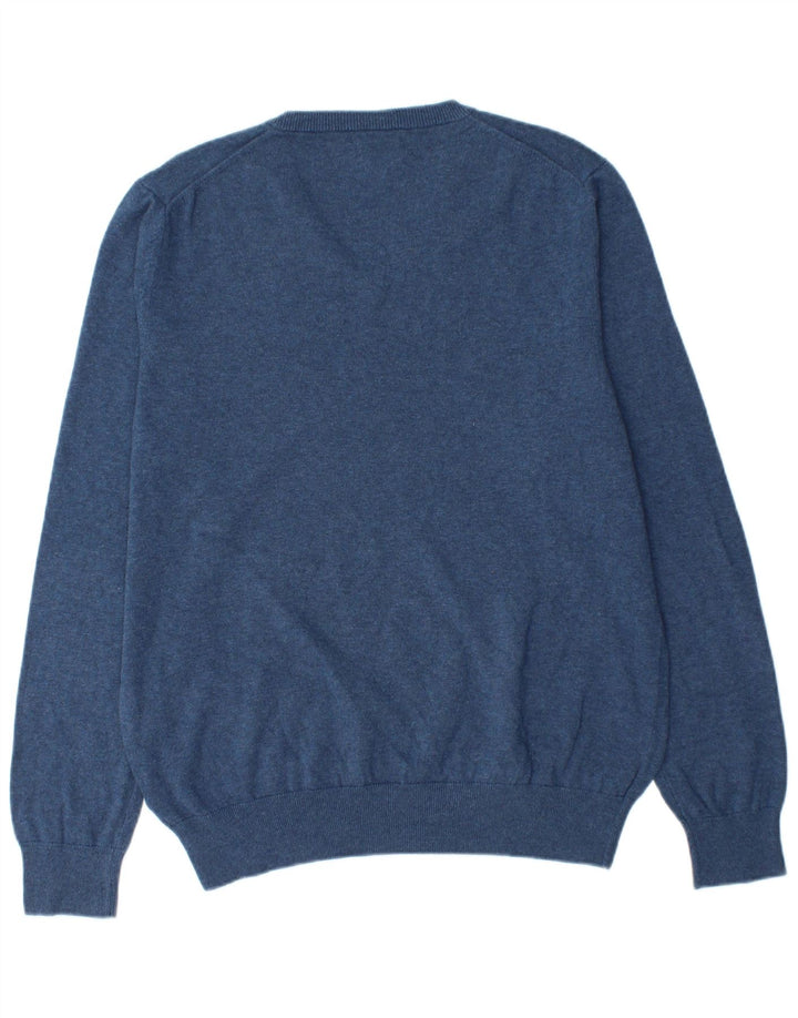 MARKS & SPENCER Pull col V pour homme en coton bleu Taille L
