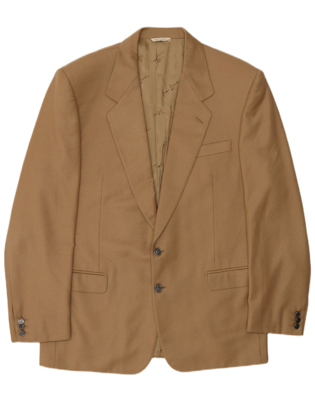 PIERRE CARDIN Veste blazer 2 boutons pour homme UK 40 Large Beige