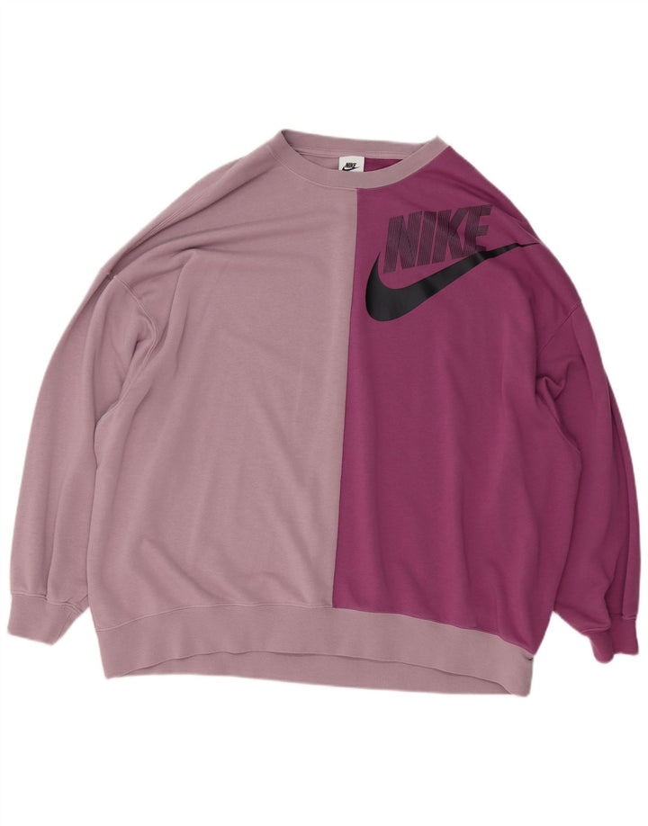 Nike Sweat-shirt graphique pour femme UK 14 Rose moyen Colourblock