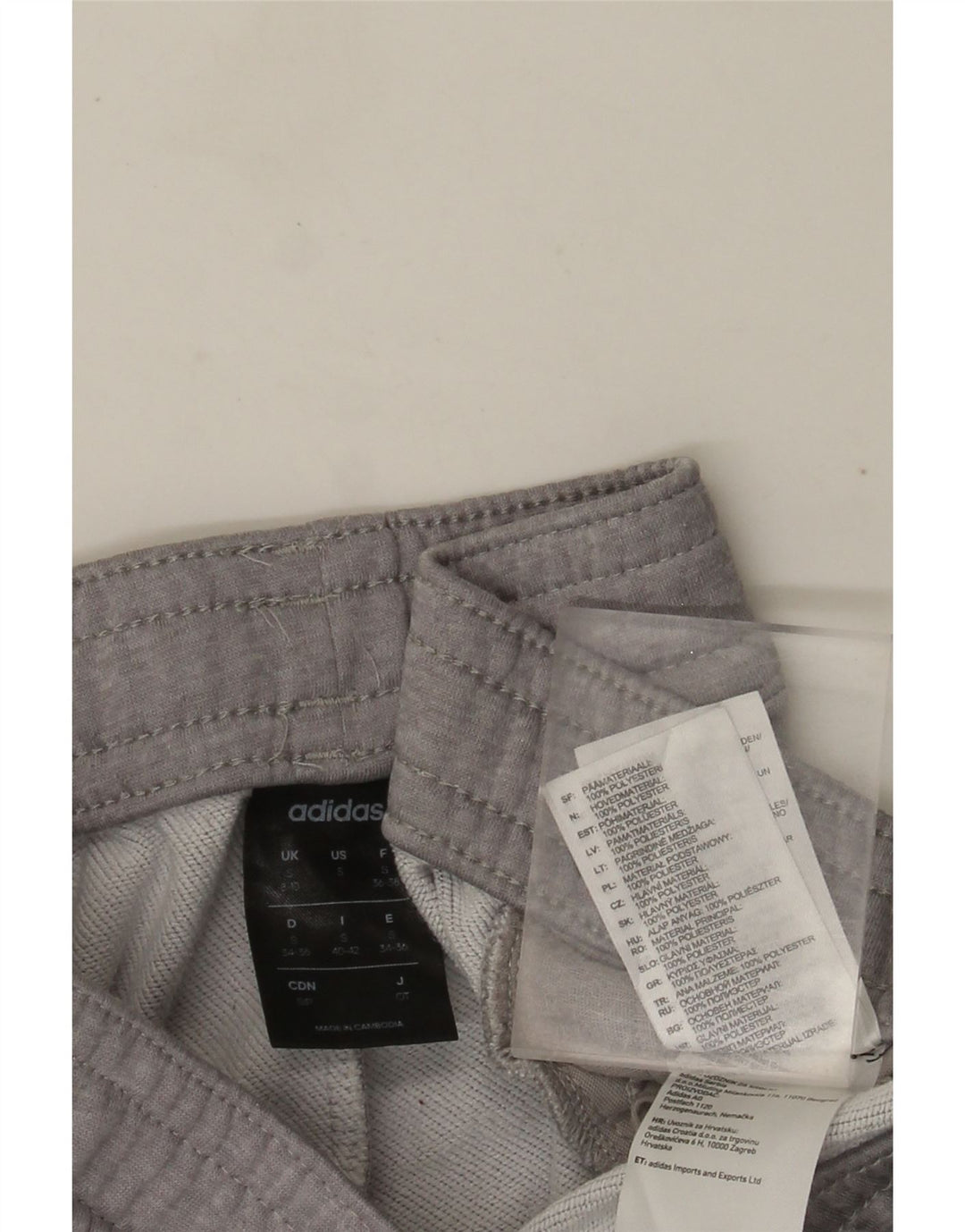 Adidas Pantalon de survêtement pour femme Joggers UK 8/10 Petit Gris Polyester