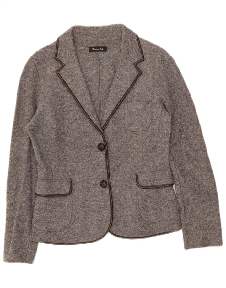 Massimo Dutti Veste Blazer 2 Boutons Femme EU 42 Grande Laine Grise