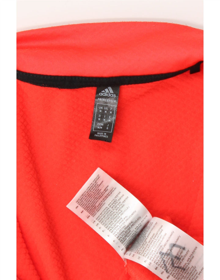 Adidas Haut de survêtement à col zippé pour homme en polyester rouge moyen