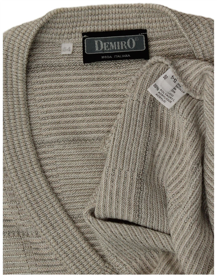 Demiro Pull Cardigan Homme IT 54 XL Gris Géométrique Coton