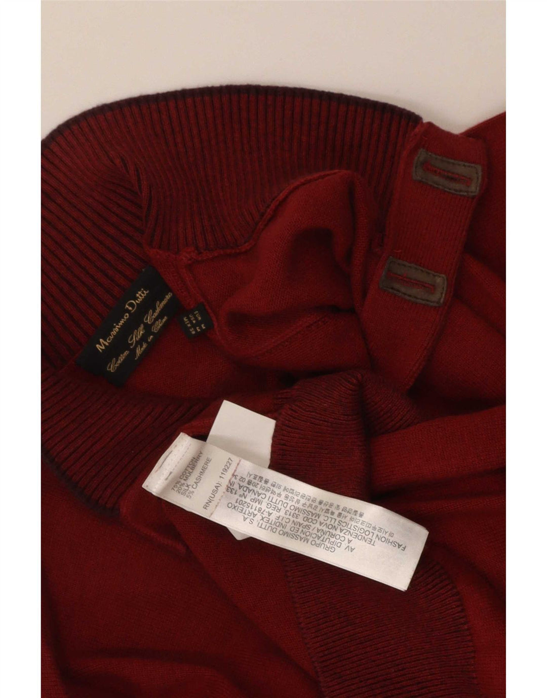 Massimo Dutti Pull à col boutonné pour homme en coton marron moyen