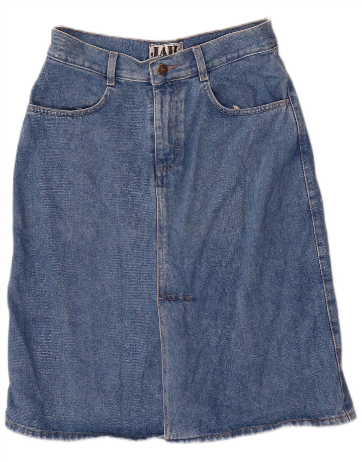 VINTAGE Jupe en jean femme IT 42 Medium W30 Coton bleu