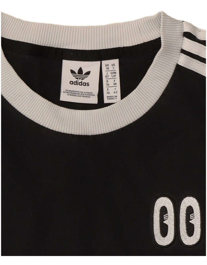 Adidas T-Shirt Femme Top UK 10 Petit Noir