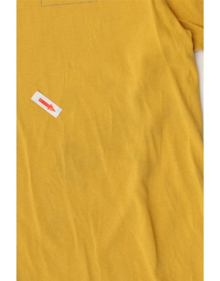 Billabong Womens Graphic T-Shirt Top UK 12 Coton Jaune Moyen