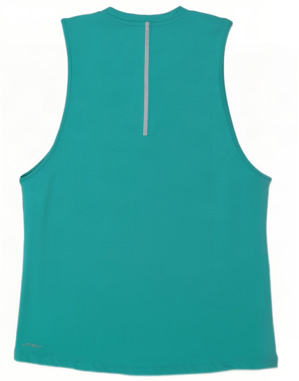 Nike Femme Dri Fit Graphic Débardeur UK 14 Medium Turquoise Colourblock